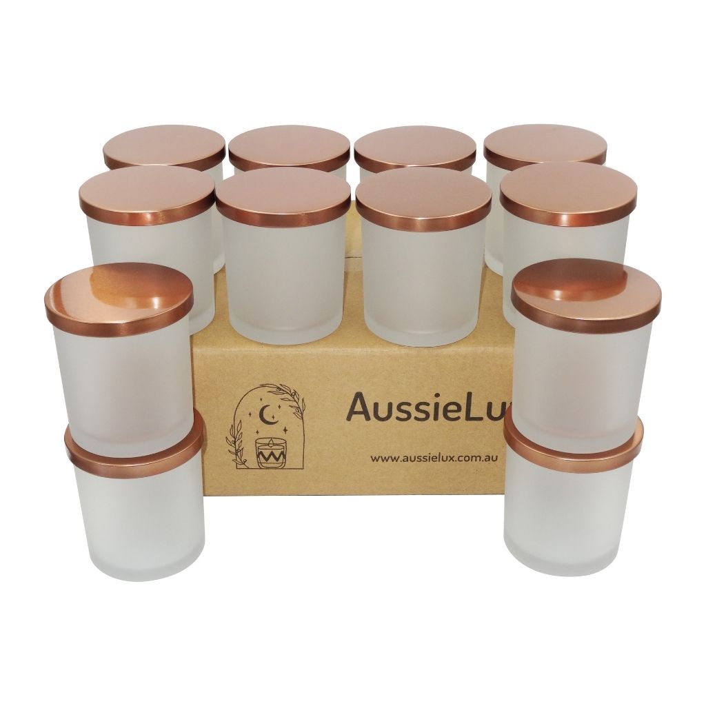 48 Pcs Luxury Glass Candle Jars with Lids for Making Candles, Wholesale (Frosted)