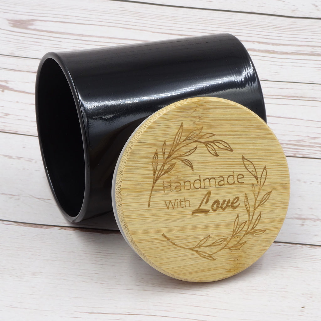 48 Pcs Luxury Glass Candle Jars with Lids for Making Candles, Wholesale (Glossy Black Colour)