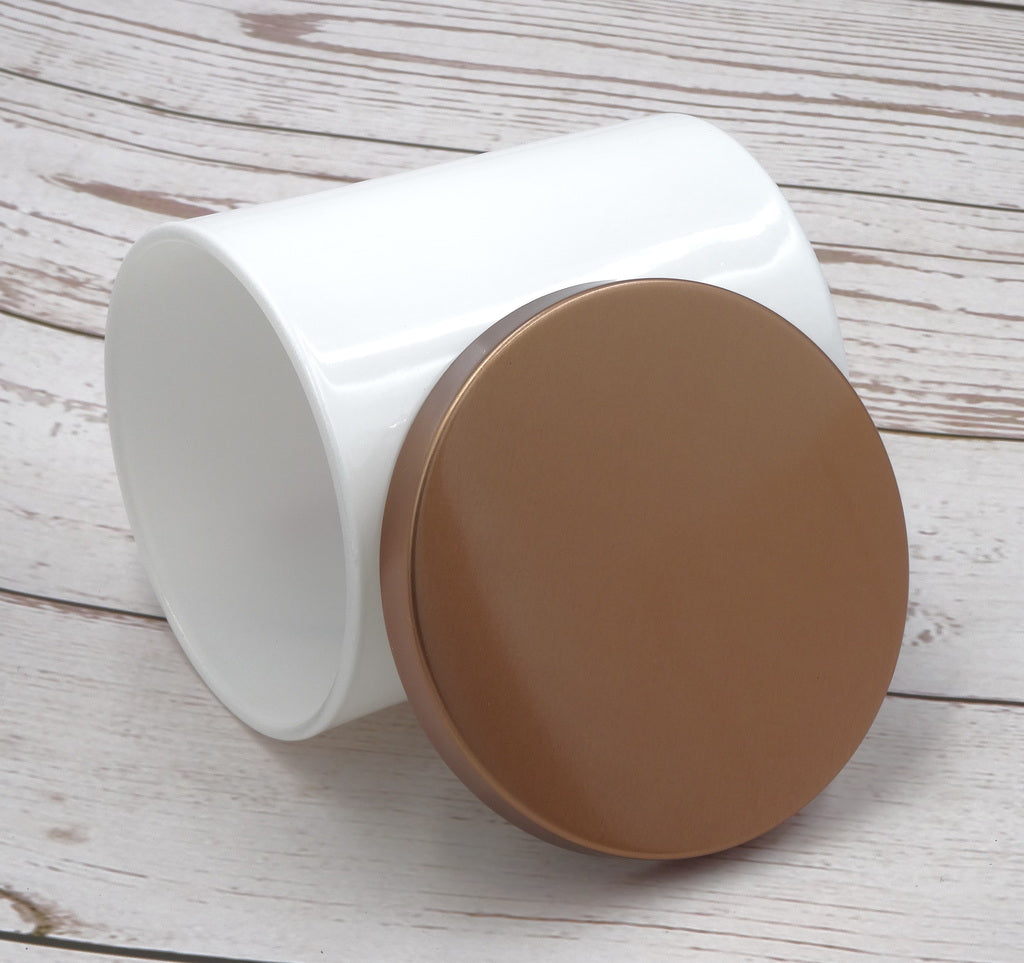 48 Pcs Luxury Glass Candle Jars with Lids for Making Candles, Wholesale (Glossy White Colour)