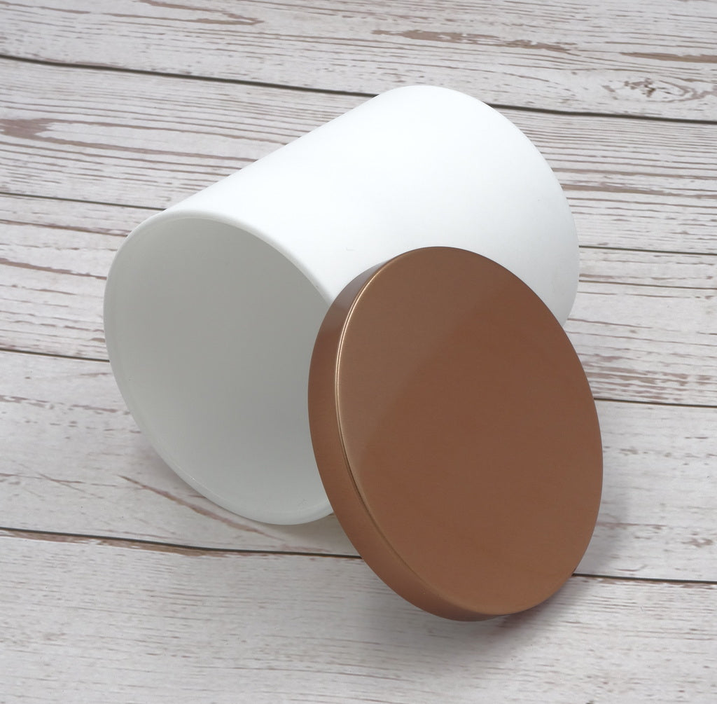 Luxury Glass Candle Jars with Lids for Making Candles, Wholesale (12 Jars - Matt White Colour)