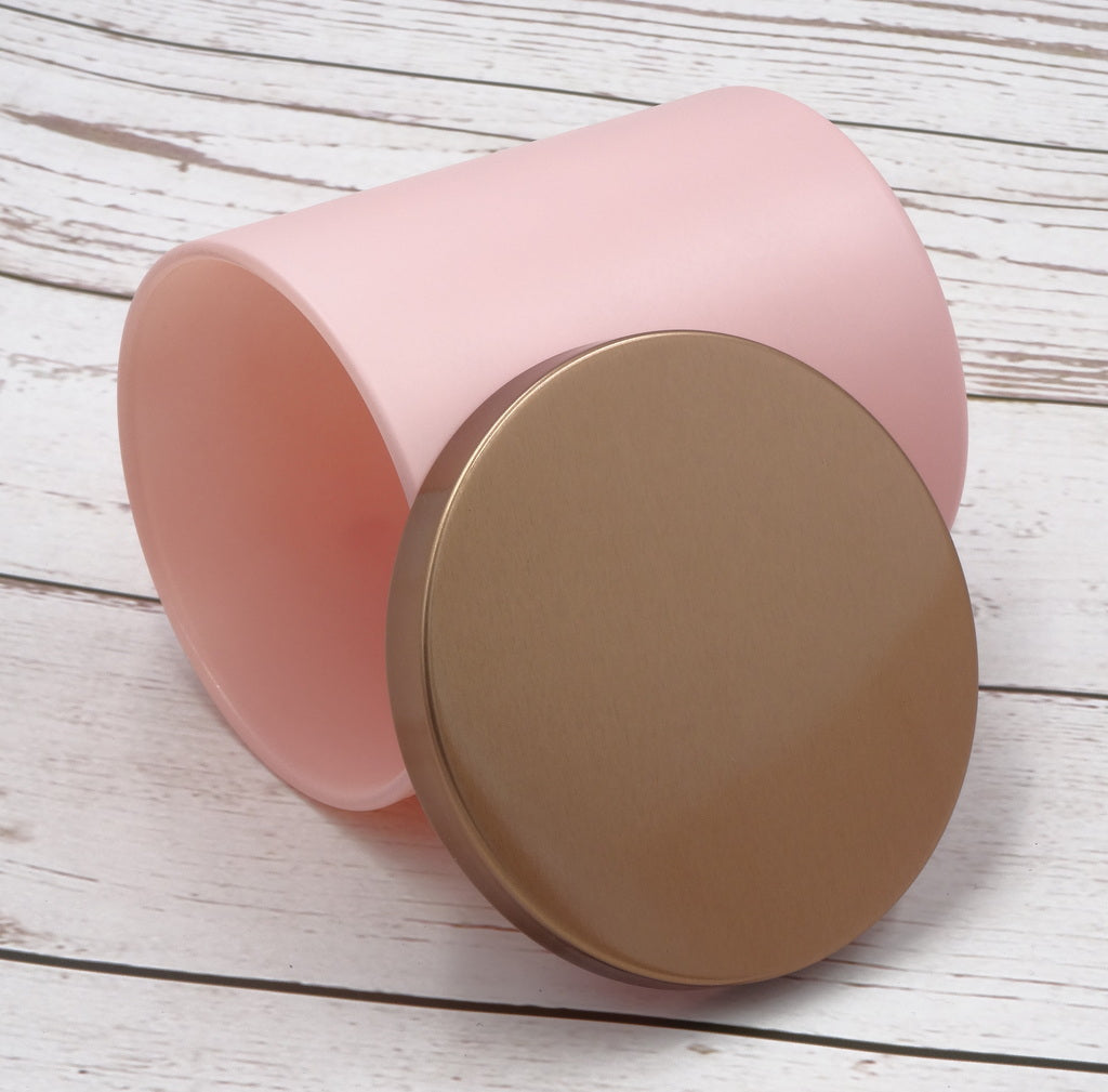 48 Pcs Luxury Glass Candle Jars with Lids for Making Candles, Wholesale (Pink Colour)