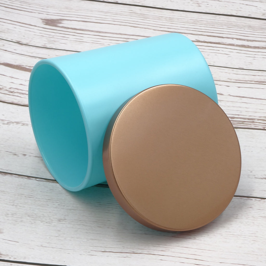 48 Pcs Luxury Glass Candle Jars with Lids for Making Candles, Wholesale (Turquoise Colour)